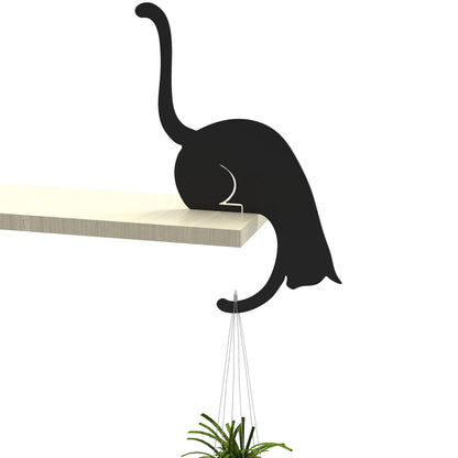 Artori Design Unique Banana Holder Balance Hook - Magic Hook for Hanging Plants Jackets Keys or Stylish Purse Hanger - Perfect for Kitchen Dorm Room Bedroom and Entryway for Home or Office (Cat)