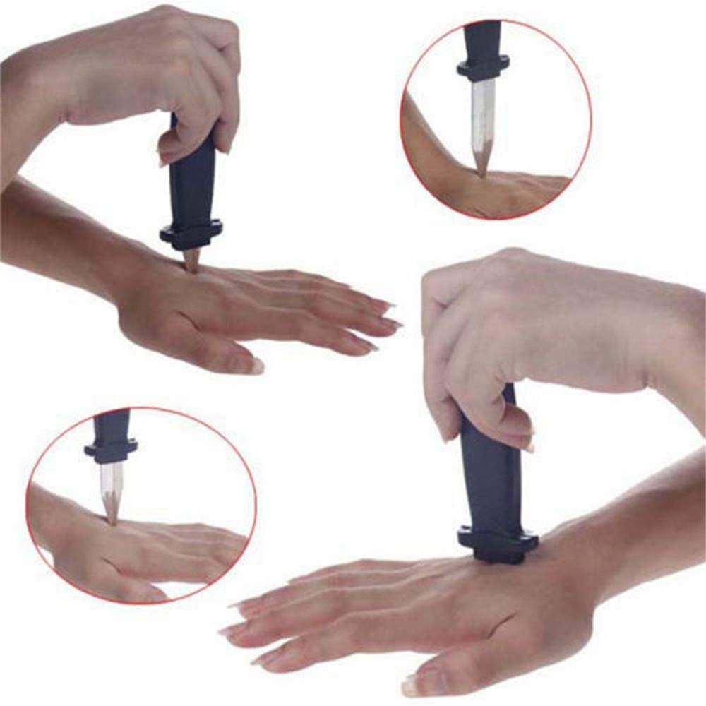Wendy Mall 3 Pcs Retractable Knife Disappear Blade Trick Fake Dagger Joke Prank Props Halloween Gag Magic Toy
