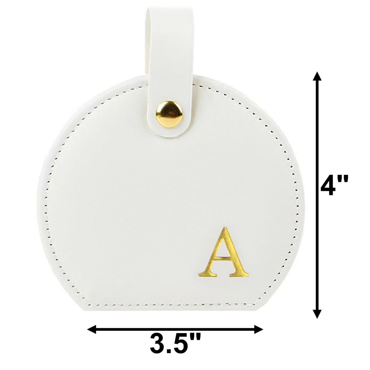 Travel Jewelry Case,Personalized Jewelry Box,Elegant Half-Moon Design with Personalized Golden Initial Case,Personalized Gifts for Women,Jewelry organizer;Personalized Gifts for Women or Friends(A)