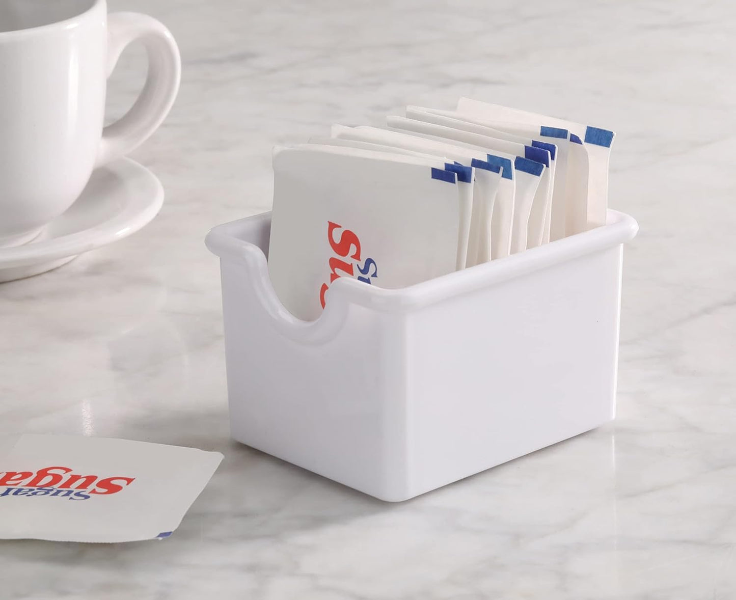 New Star Foodservice 22704 Plastic Sugar Packet Holder, White, Set of 24