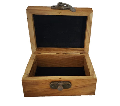 JB&C Premium Jewelry Box - Small Wooden Rosary Box Holder, 3.75 x 3 x 2 inches for First Communion, Prayer Cross Trinket Box, Decorative Jewelry Storage