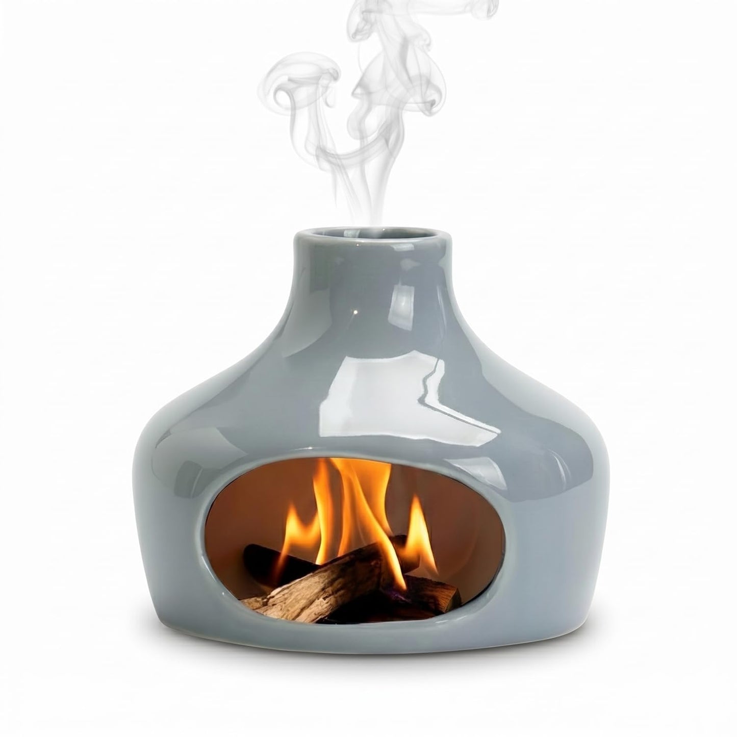 METACKLE Ceramic Palo Santo Holder, Burner and Chimney for Sage, Incense Sticks, Meditation, Yoga, Relaxation, with Heat-Resistant Base, Home Decor