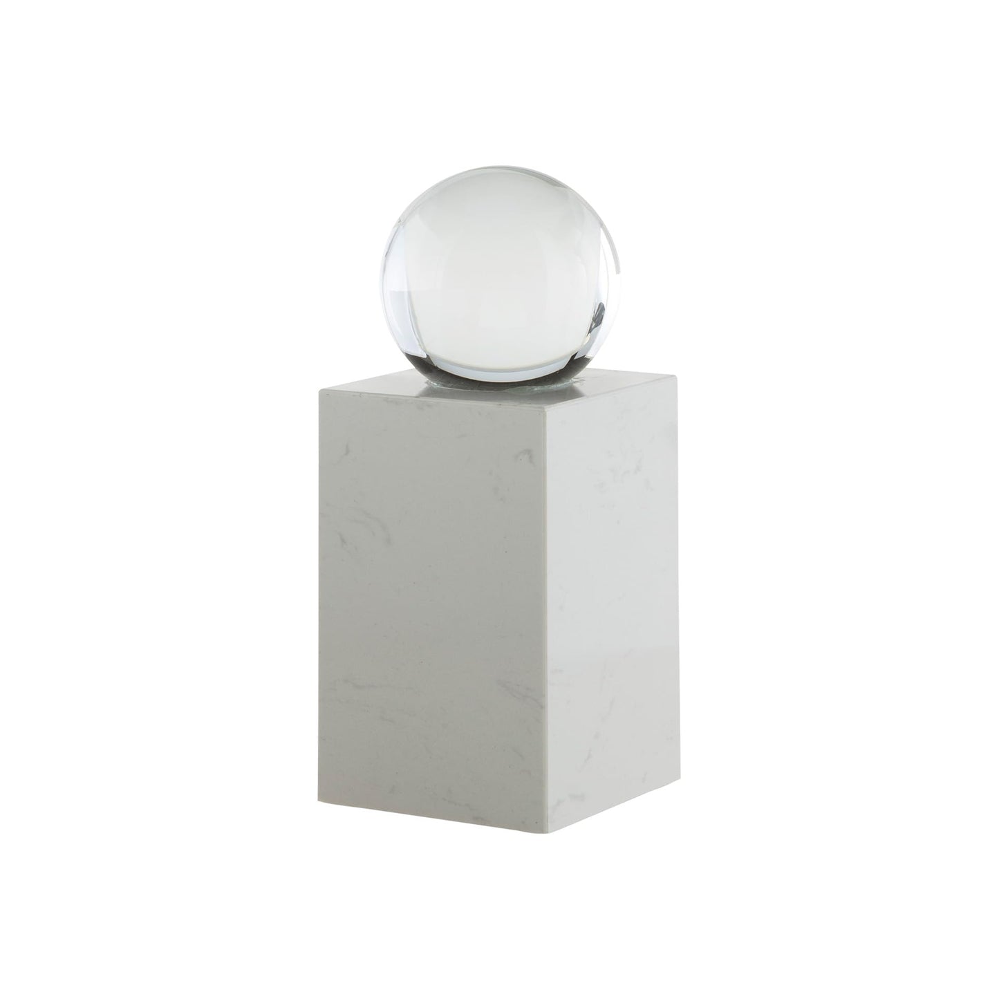 Signature Design by Ashley Sellner Contemporary Marble and Crystal Sculpture, White