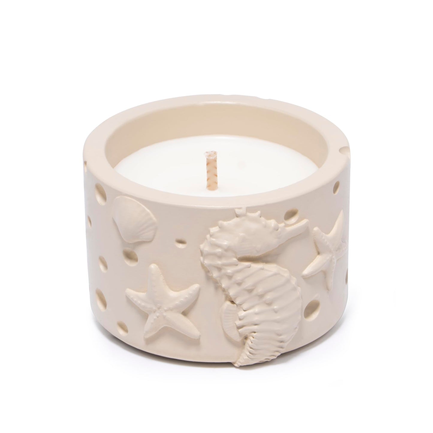 Hodao Oceanic Serenity Handcrafted Aromatherapy Box with Candle & Decor – Beach Rock Sculpture with Sea Turtle, Seashells, for Home, Bathroom, Yoga Room Decor (Brown-Seahorse)