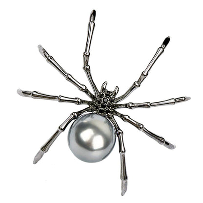 ROSTIVO Spider Brooch Pins for Women and Men Witch Jewelry Halloween Pin Accessories (Dark Silver)