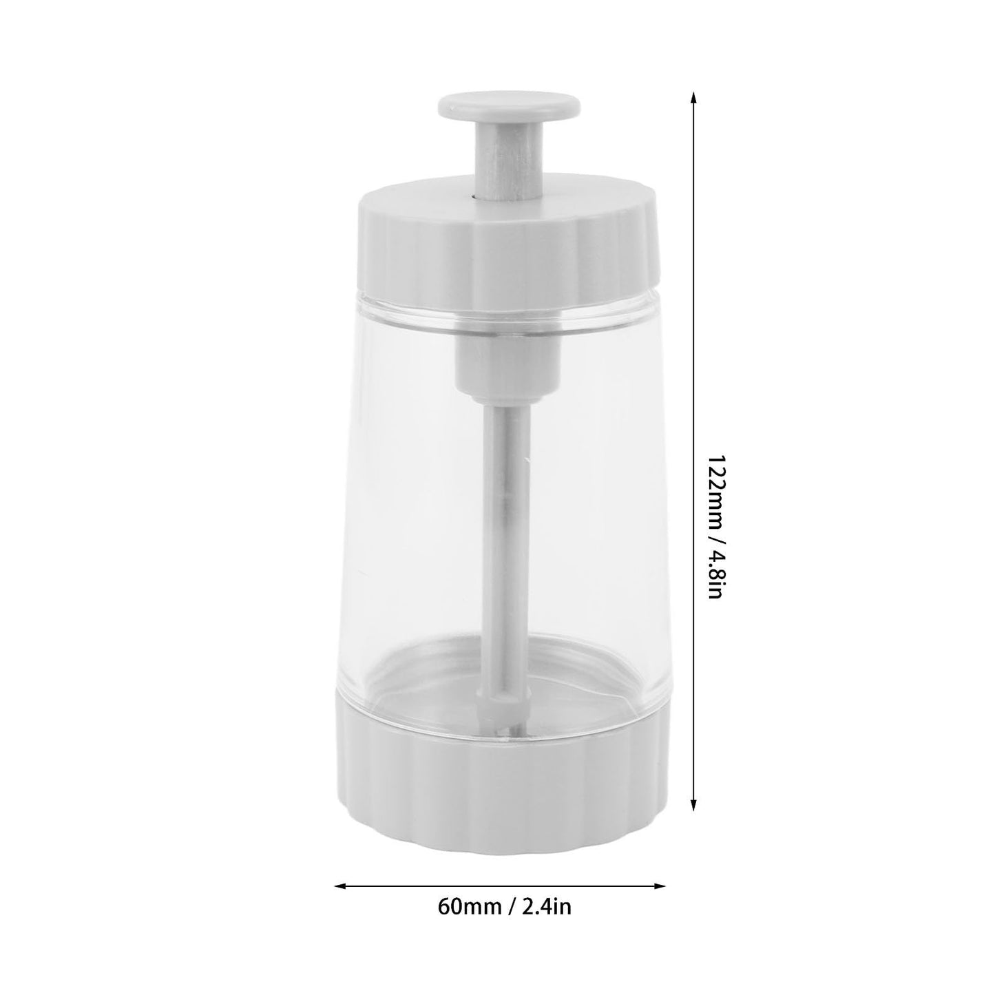 Glass Salt Shaker Dispenser, Quantitative Salt Shaker Ration Dispenser Air Tight Clear Glass Seasoning Bottle for Kitchen Camp (White)