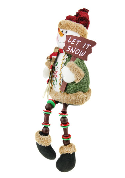 Christmas Decorations Cute Sitting Santa Claus Snowman Figurine Christmas Tree Hanging Decoration Plush Stuffed Toy Doll Home Office Indoor Outdoor Table Fireplace Window Ornament Decor Xmas Gift