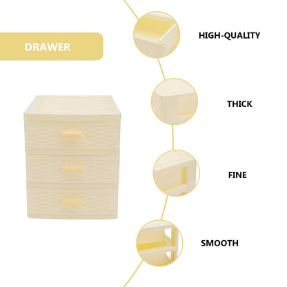 Beavorty Multi-Layer Desktop Storage Box 3-Drawer Organizer 6.69X5.98X5.11In Jewelry Case Cosmetic Makeup Storage for Girls Vanity Office