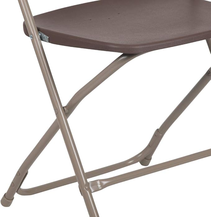 Flash Furniture Hercules™ Series Plastic Folding Chair - Brown - 2 Pack 650LB Weight Capacity Comfortable Event Chair-Lightweight Folding Chair