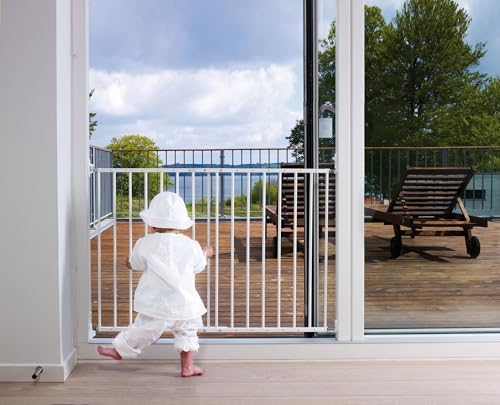 BabyDan MultiDan, 62.5-106.8 cm, Extendable Stair Gate/Baby Gate/Safety Gate, Metal, White, Made in Denmark - (Pet Gate/Dog gate)