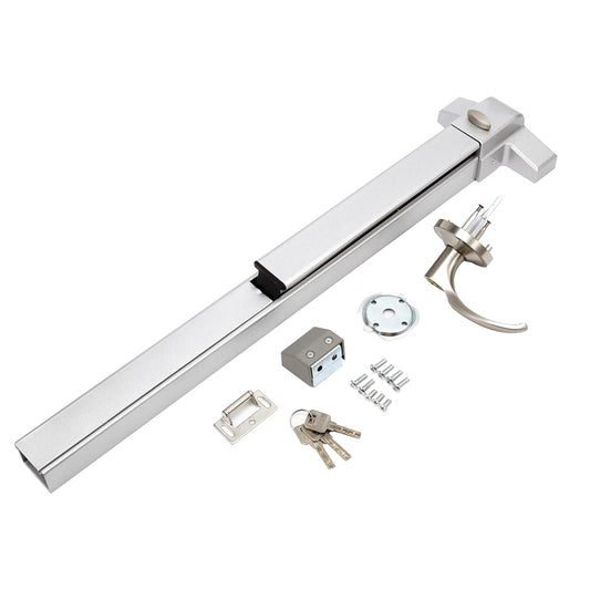 PARTOL Panic Bars for Exit Door Push Bar Panic Exit Device Commercial Door Push Bar Door Locks with Exterior Lever Stainless Steel Emergency Exit Door Handle Door Hardware for 28-41" Wood Metal Door