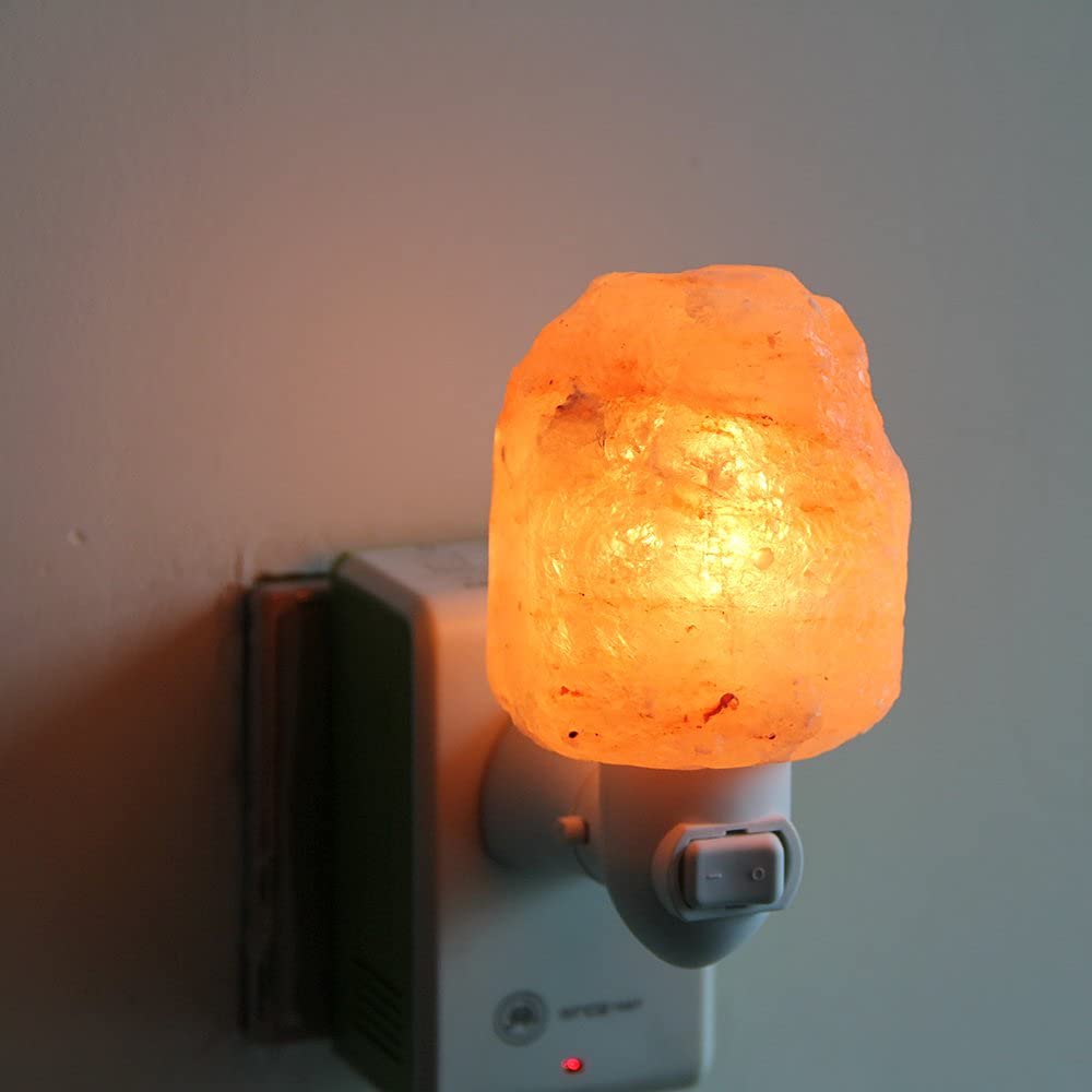 pursalt Himalayan Salt Lamp Night Light Plug in, Certificated 360 Degree Rotatable Wall Plug with Extra 2 Replacement Bulbs Bathroom Bedroom Night Light, Pink Crystal Rock Salt Hand Crafted