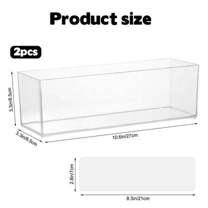 Rainmae 2 Pack Kitchen Cabinet Door Organizer, Lid Organizer Inside Cabinet Wall Mounted Plastic Storage Box Stackable Under Sink Lunchbox Lid Container for Kitchen Bathroom Office Organization