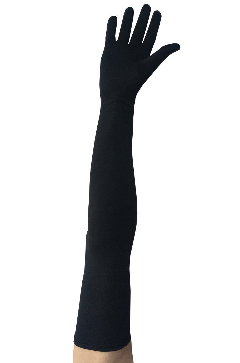 Seeksmile Classic Adult Size 22" Length Spandex Gloves Above Elbow Cosplay Costume Glove (Free Size, Black)
