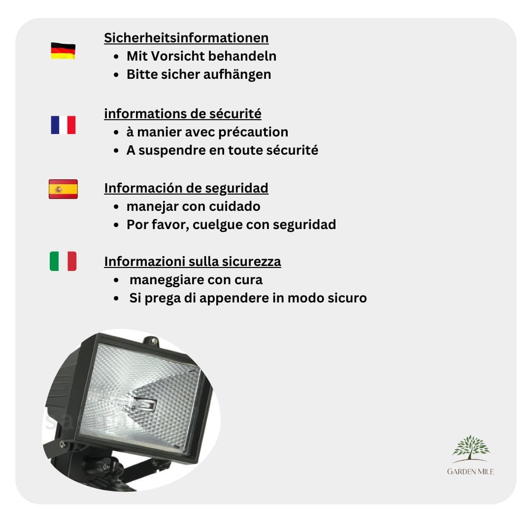 400W Garden Halogen FLOODLIGHT Security Light with Motion PIR Sensor Outdoor