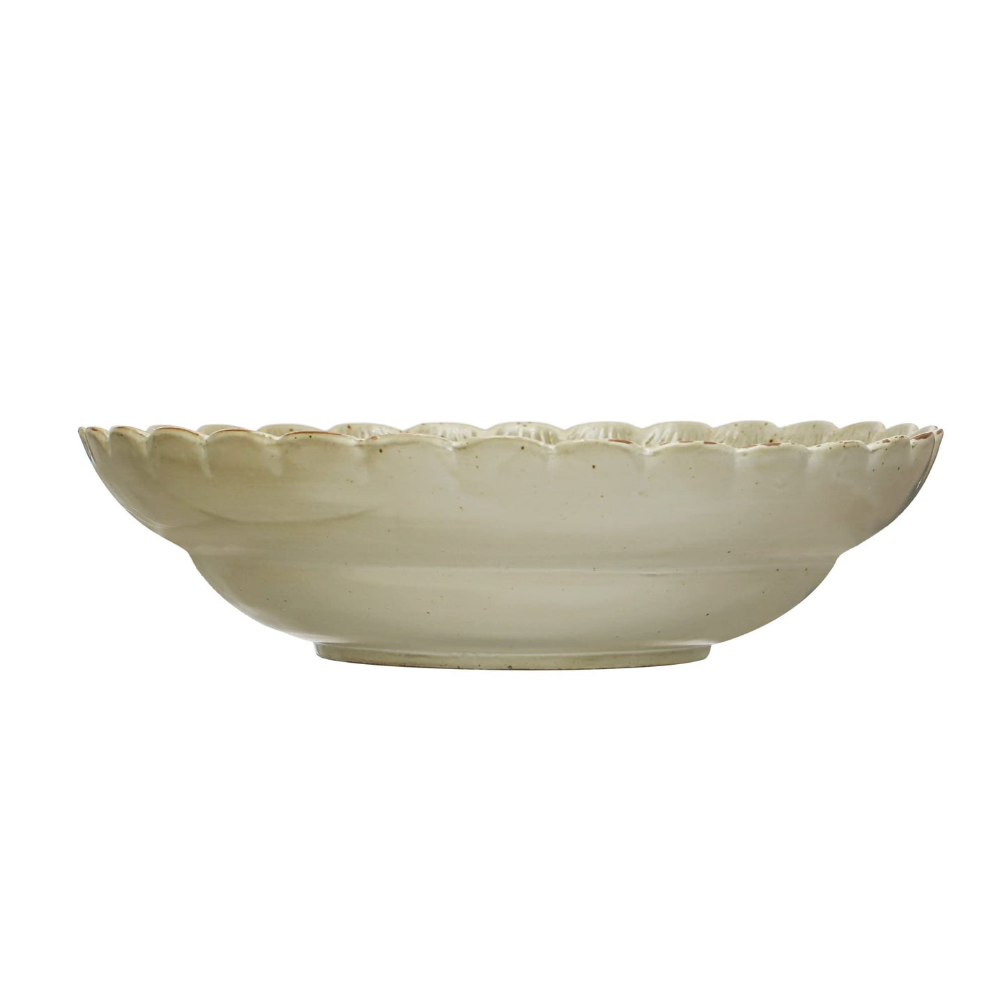 Stoneware Bowl with Scalloped Edge, Ivory