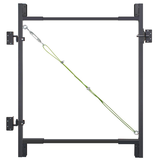 Steel Frame DIY Gate Building Kit,Fence Gate Kit Suit for 36-60" Wide Openings Up from 5 to 6 Feet High Fence, Fits 1" x 4" & 2" x 4" Wood
