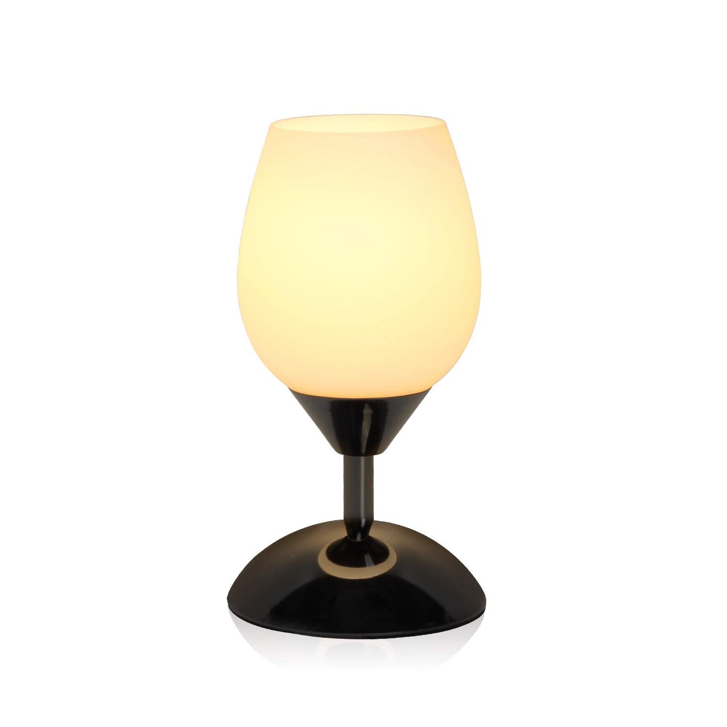 Boncoo Touch Control Table Lamp Dimmable Small Lamp, Ambient Light with Opal Glass Shade Simple Night Light, Modern Accent Lamp Bedside Nightstand Lamp for Bedroom Living Room, E12 Bulb Included