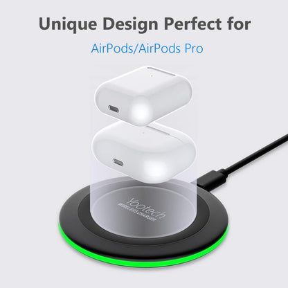 yootech Wireless Charger, 10W Max Wireless Charging Pad with Quick Adapter, Compatible with iPhone 17/17 Pro/17 Pro Max/Air/16/15/14/13/SE 2022/12/11/X,Samsung Galaxy S25/S24/S23, for AirPods Pro 3