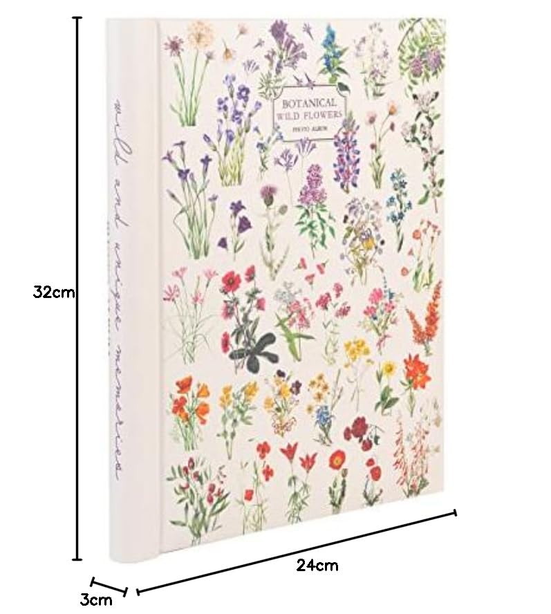 Grupo Erik Photo Album Self Adhesive - Wild Flowers | 9x12 inches - 24x32 cm, 15 Double Sided Pages | Polaroid Photo Album, Scrapbook, Memory Book, Travel Gift Ideas