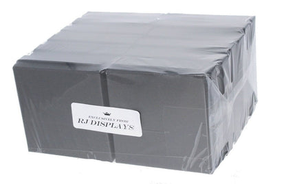 RJ Displays- 12 Pack Cotton Filled Cardboard Paper Jewelry Box with snug-fitting lids. Gift Case for Bracelets, Bangle, Necklaces, Brooch and Watches - Size: 3 1/2" x 3 1/2" x 1" (Black)