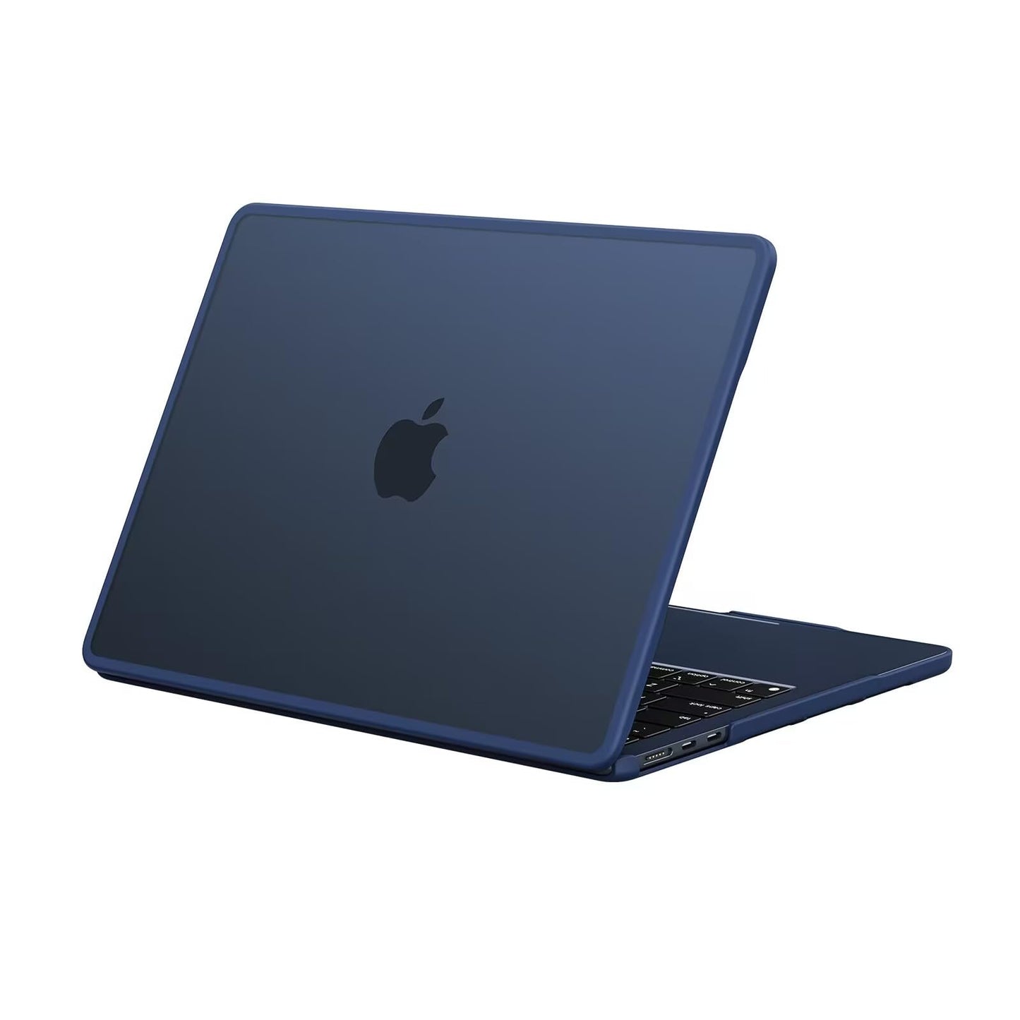 BlueSwan TPU Frame Case Compatible for MacBook Air 13 inch M4 M3 M2 2025 2024 2022 (A3240 A3113 A2681) Anti-rupture Anti-fingerprint Matte Hard Shell Cover Mac 13,6" - (Blue Edge) Frosted Midnight
