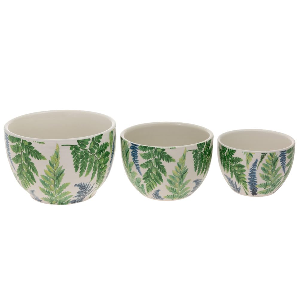 Boston International Ceramic Bowls Nesting Prep Serving Bowl Set, 3 Sizes, Arwea