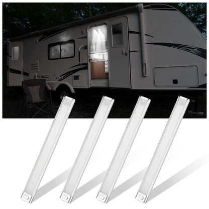 URAQT 12V Interior LED Light Bar, 4 Packs 120 LEDs 1600LM Universal Strip Light with ON/OFF Switch, for Van Light Bar, Motorcycles, Cars, Caravan, RV, Trucks, Boats, Indoors Universal Strip Light