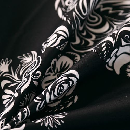 SDIII 4PCS Sugar Skull Queen Sheet Set, Soft Microfiber Gothic Queen Sheets Set Skeleton Printed, Goth Halloween Sheets Queen Deep Pocket Hotel Luxury