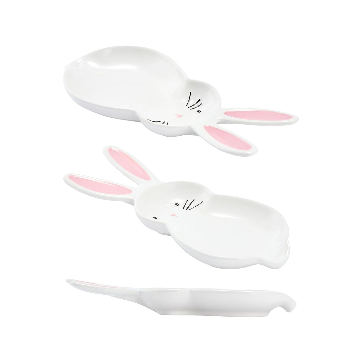 Bico Dreamy Rabbit Ceramic Hand Painted Easter Spoon Rest, Microwave and Dishwasher Safe