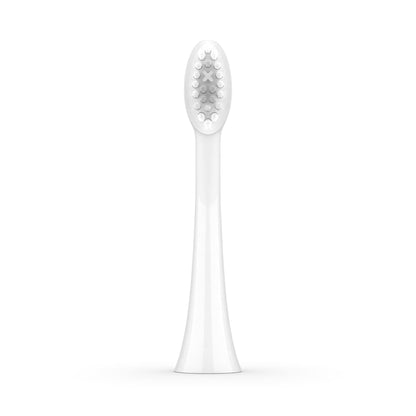 Ordo Replacement Sonic Toothbrush Heads with Pulse Technology for Teeth Cleaning, Plaque Removal, Silicone Polishing, Deep Clean Bristles, Adults, Pack of 4, White Silver