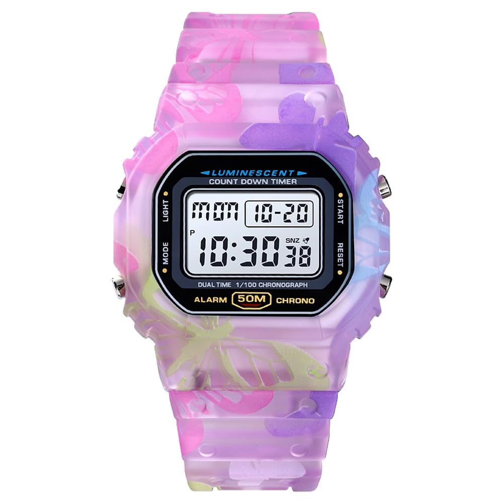 VIGOROSO Digital Watch for Women, Mens Digital Watch Waterproof Watches for Ladies Purple Watch Men