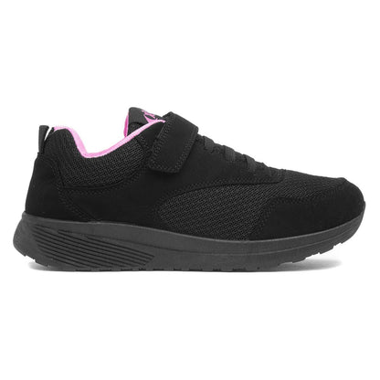 XL Kids Black Easy Fasten Trainer - Size 1 UK - Black