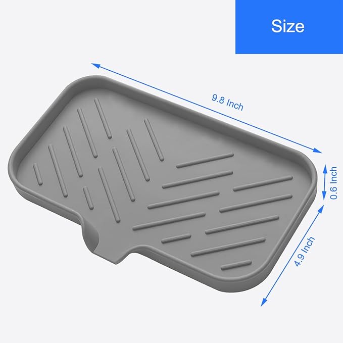Sponge Holder for Kitchen Sink, Silicone Sponge Dish Tray