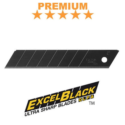 OLFA 9070 LBB-10B 18mm UltraSharp Black Snap-Off Heavy-Duty Blade, 10-Pack
