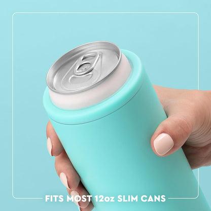 Swig Life Skinny Can Cooler, 12oz Insulated Slim Can Holder, Stainless Steel Bottle Cooler, Cowgirl Gifts, 21st Birthday Gifts, Bachelorette Party Gifts for Women (Let's Go Girls)