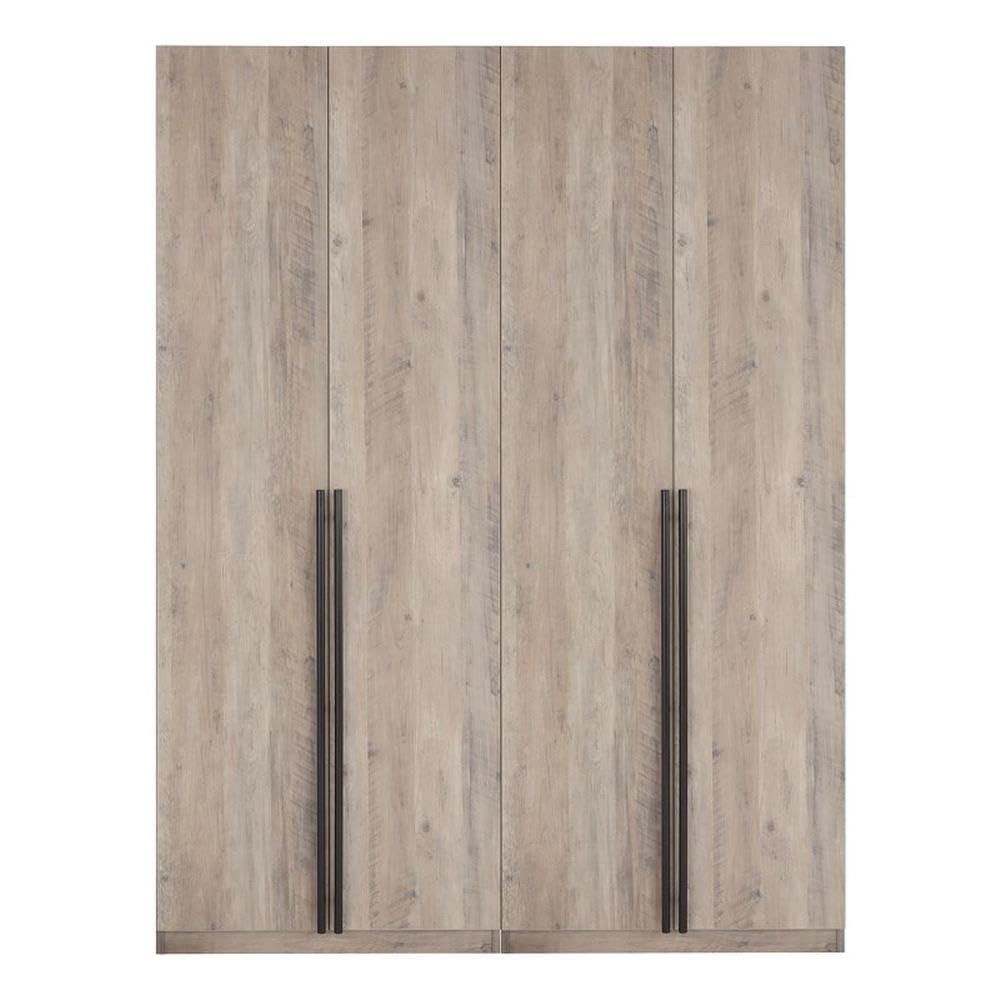 Manhattan Comfort Lee Modern Freestanding Closet 1.0 | Space-Saving Design with 6 Shelves, 4 Drawers & 2 Large Storage Areas | No Tool Assembly Storage Cabinet, 2 Piece Set, Grey