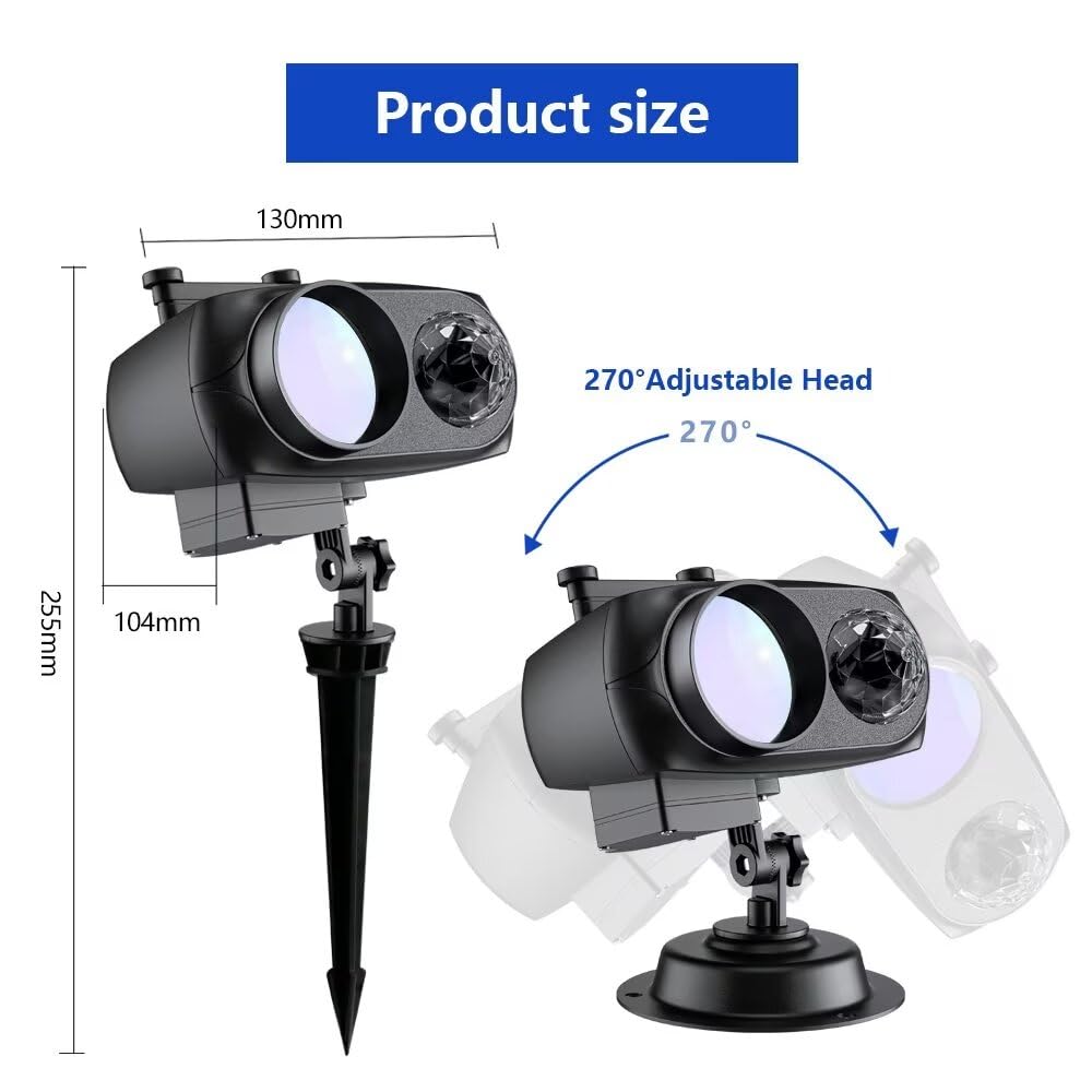 Decorative Lighting Projectors Outdoor, Chirstmas LED Projection Lamp with Remote Control & Timer Function for Xmas Holiday Party Garden Patio Decoration