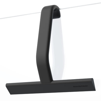 dancemoon JustHang Shower Squeegee for Shower Doors, All-one-Piece Silicone with Built-in Hook Design for Easy Hanging and Cleaning, 25 cm, Black
