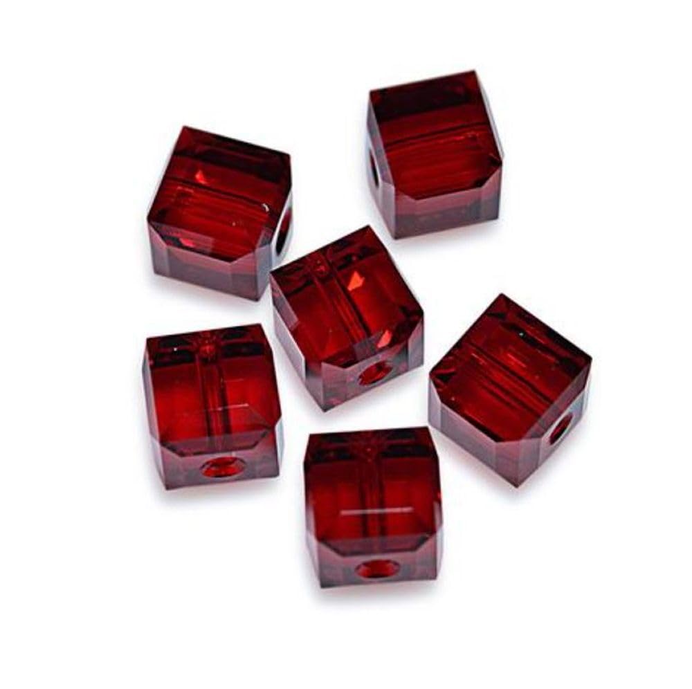 50pcs Adabele Austrian 8mm Faceted Cube Crystal Loose Beads Siam Red Compatible with Swarovski Crystals Preciosa 5601 SSC805