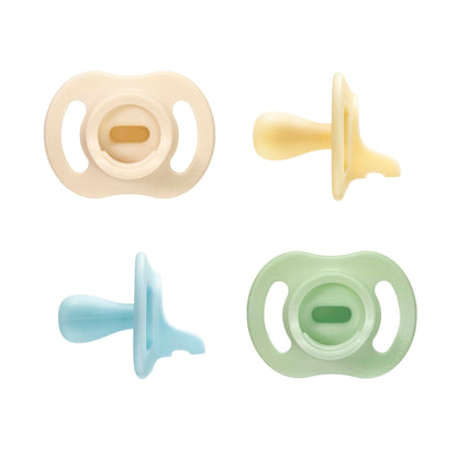 Tommee Tippee Ultra-Light StayPut Dummy, 0-6m, 4-Pack, One-Piece Silicone Soother