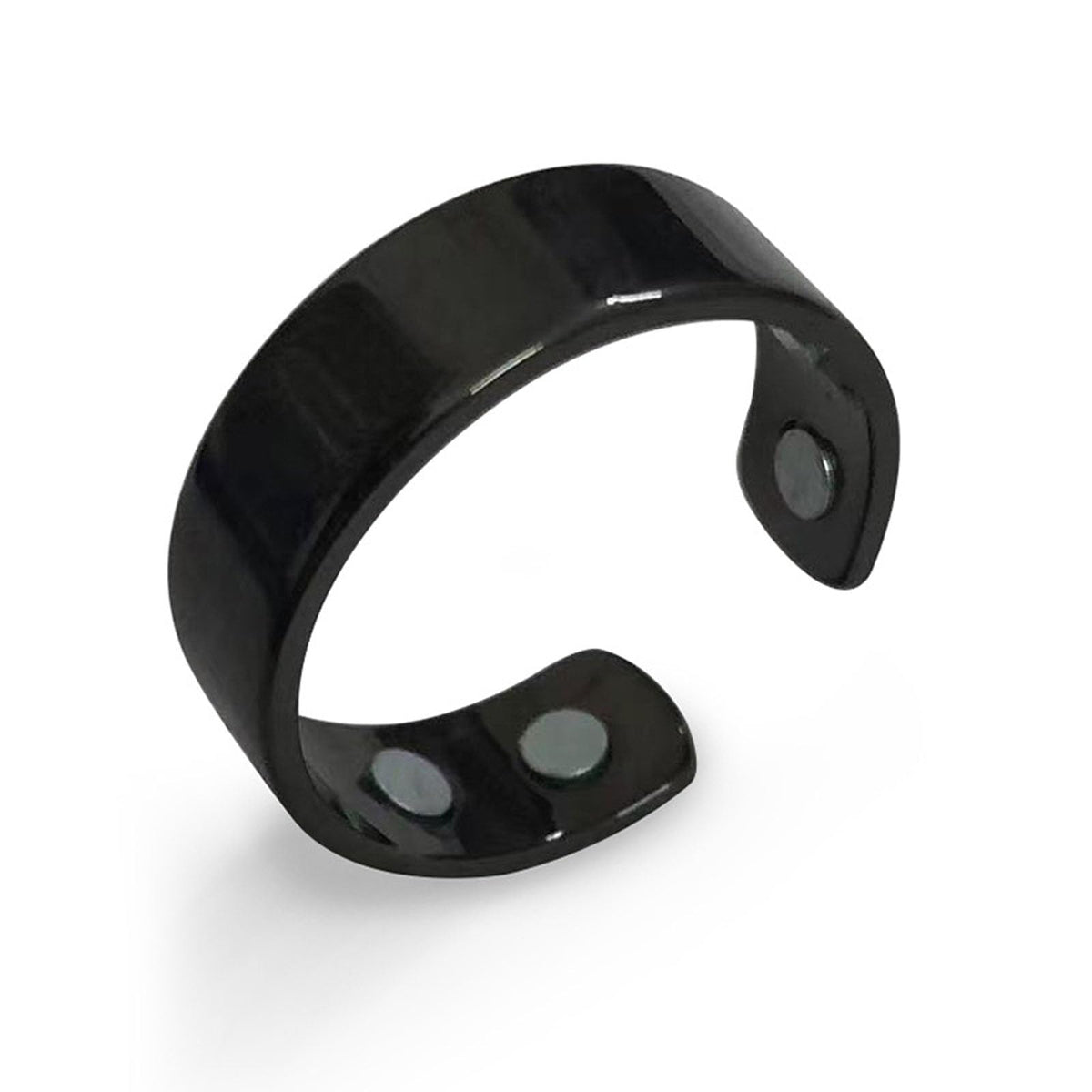 Refined Magnc Stainless Steel Auvulis Migraine Ring Magtherapy Lymphatic Drainage Rings Lymph Nodes Acupuncture Therapy Anti Snoring Rings Migraine Relief Health Jewelry for Men and Women(Black)