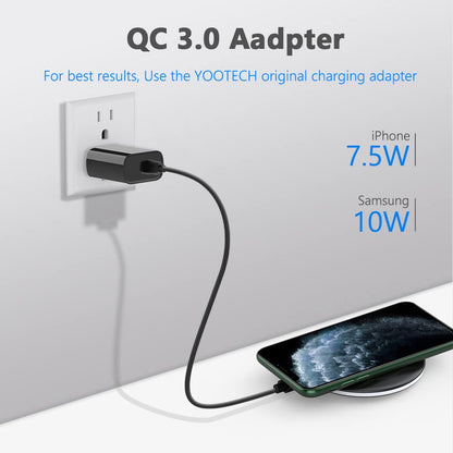 yootech Wireless Charger, 10W Max Wireless Charging Pad with Quick Adapter, Compatible with iPhone 17/17 Pro/17 Pro Max/Air/16/15/14/13/SE 2022/12/11/X,Samsung Galaxy S25/S24/S23, for AirPods Pro 3