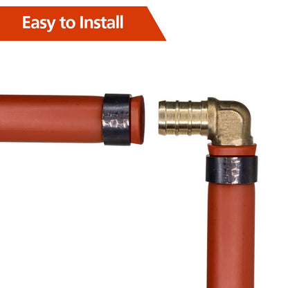 10 Pack 1/2" PEX Elbow Fittings, Brass Fittings for PEX Tubing Pipe (1/2" Elbow, 10)