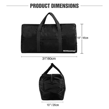 Extra Large, Foldable Travel Bag with Hand Strap, Suitable for Travel, Waterproof Carry Bag, Camping (Black), black