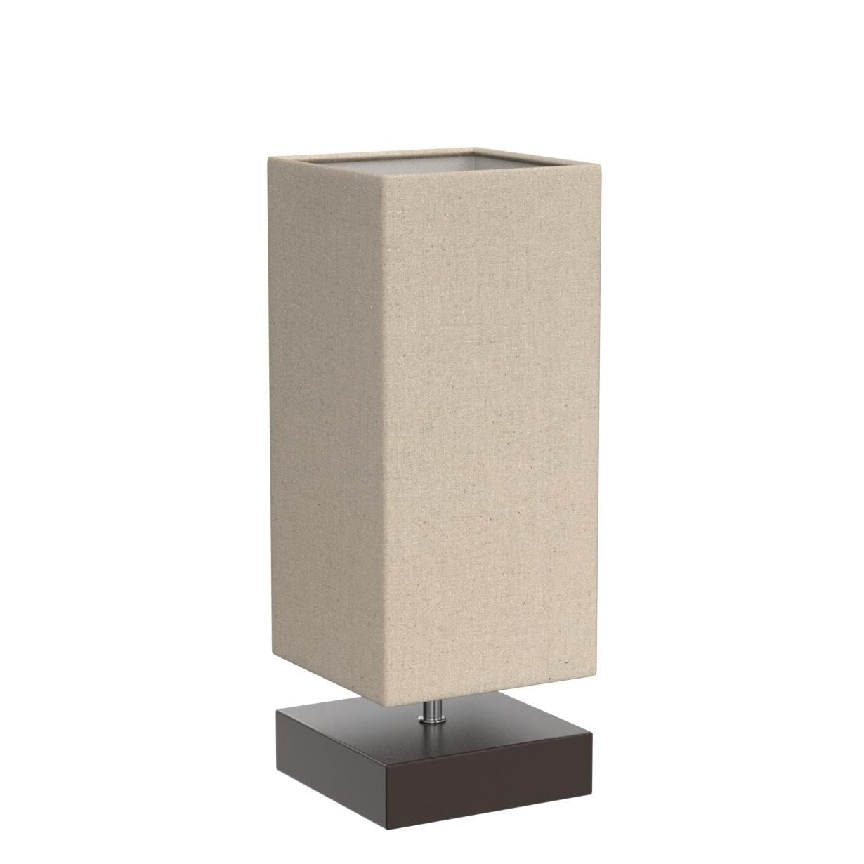 Touch Control Table Lamp Bedside 3 Way Dimmable Touch Desk Lamp Modern Nightstand Lamp with Square Fabric Lamp Shade Simple Night Light for Bedroom Living Room Office, Led Bulb Included