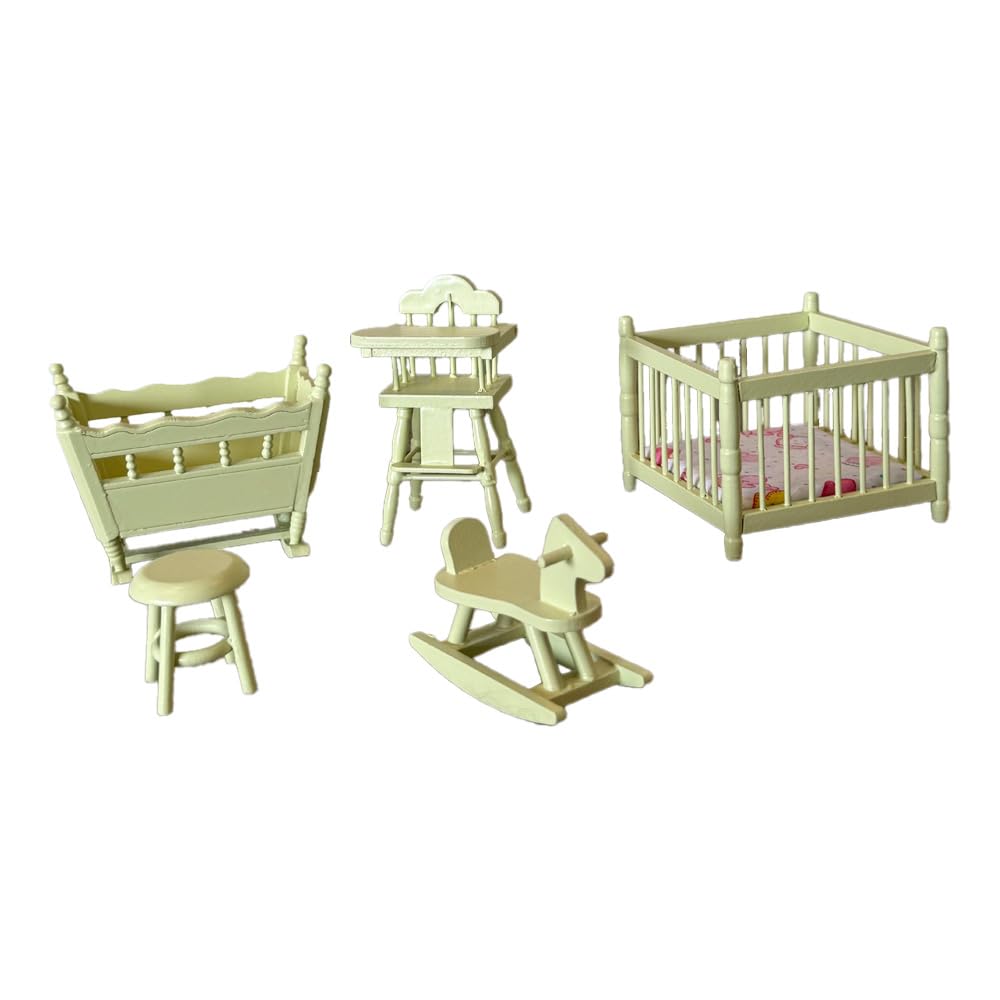 Miettebechio 1/12 Miniature Dollhouse Furniture Set, 5pcs, Wooden
