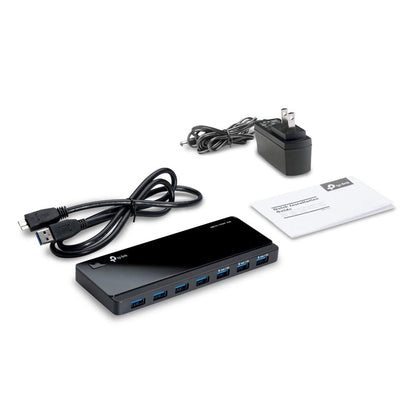 TP-Link UH700 USB Hub, 1.5A Fast Charging 7-Port Docking Station, 10x Data Transfer Speed up to 5Gbps, 12V/2.5A Power Adapter and 1m USB 3.0 Cable, Compatible with Windows, Mac OS X and Linux systems