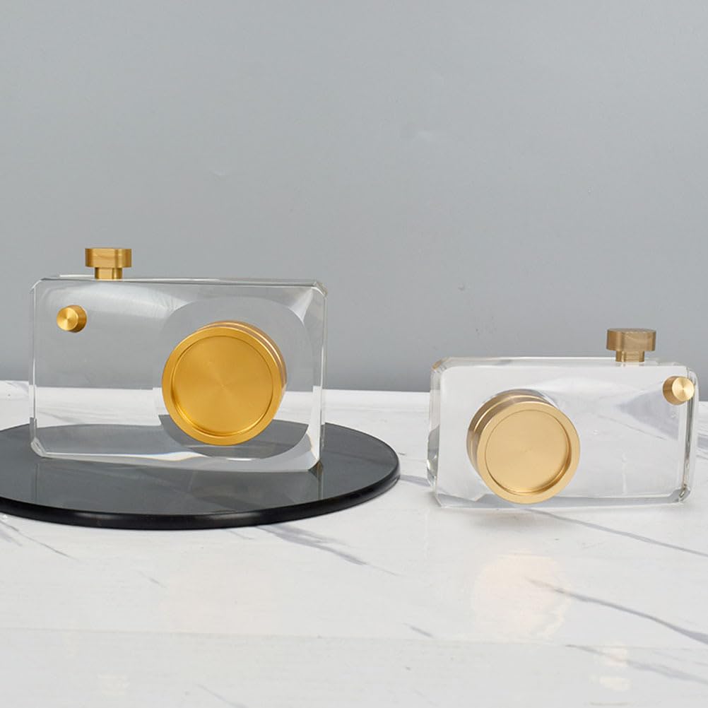 Angoily Crystal Camera Statue Charming Camera Decor for Home Office Elegant Tabletop Adornment present for Photography Lovers Stylish Miniature Decoration
