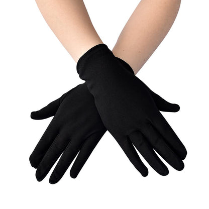 Vonokee Adult Spandex Gloves,Short Stretchy Opera Gloves for Halloween Party Costume 1920s Flapper Accessories (Black)